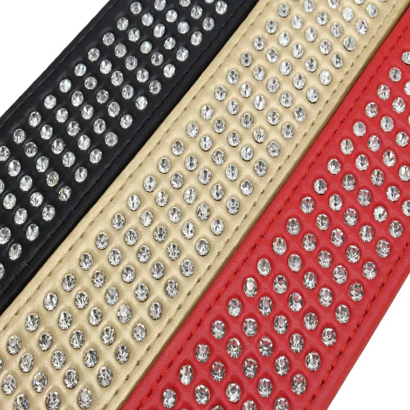 Brett hundhalsband med strass