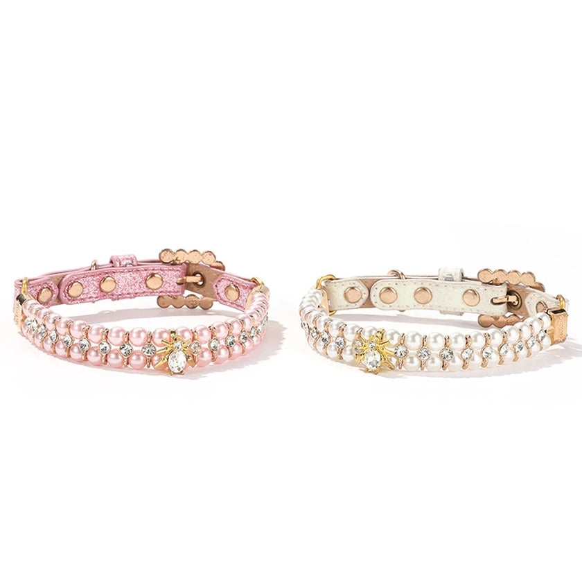Hundhalsband med pärlor