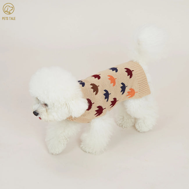 Stickad tröja med polokrage