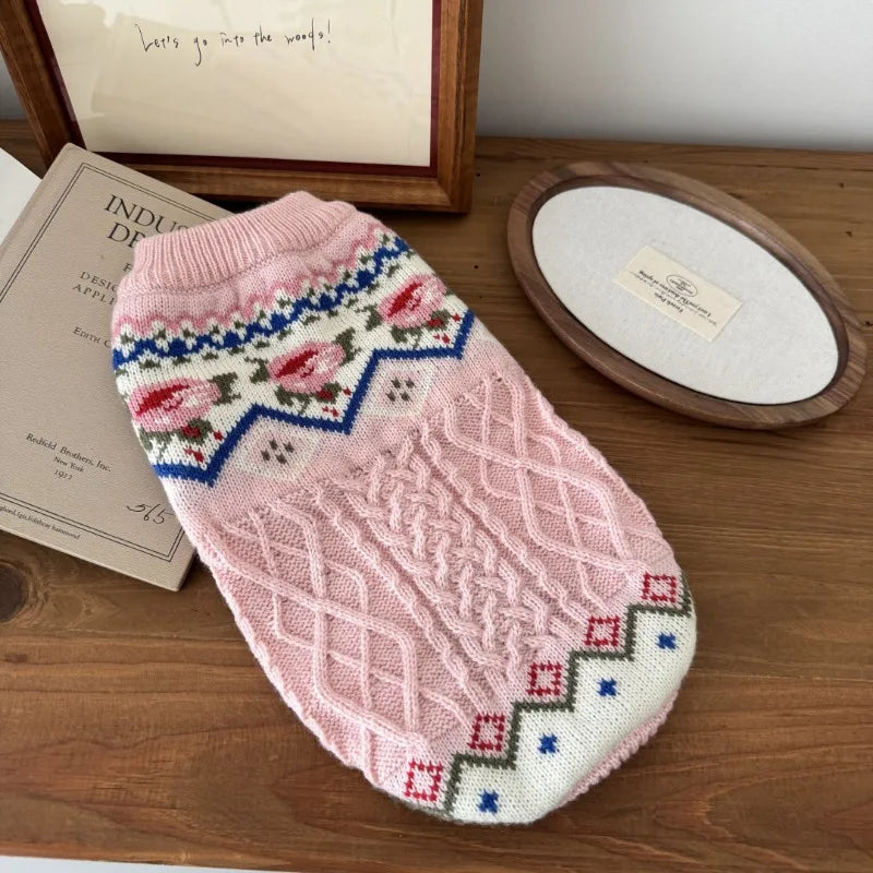 Stickad tröja för liten hund