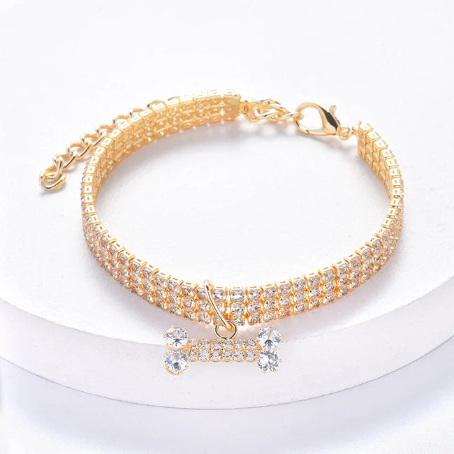 Hundhalsband i strass