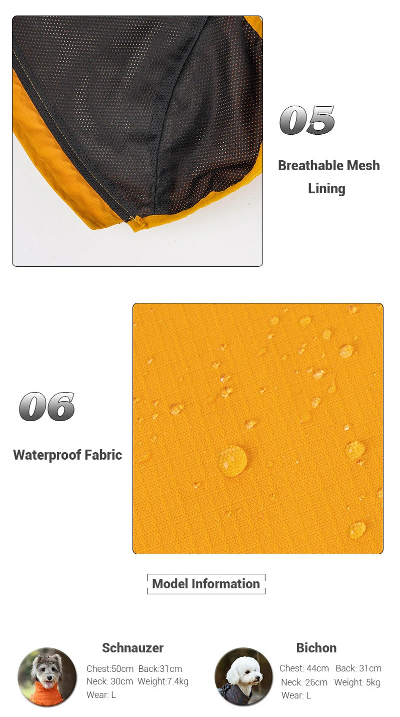 Regnjacka med sele för liten hund