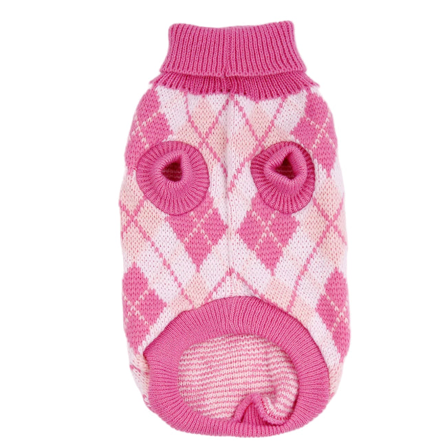 Stickad rutig hundtröja