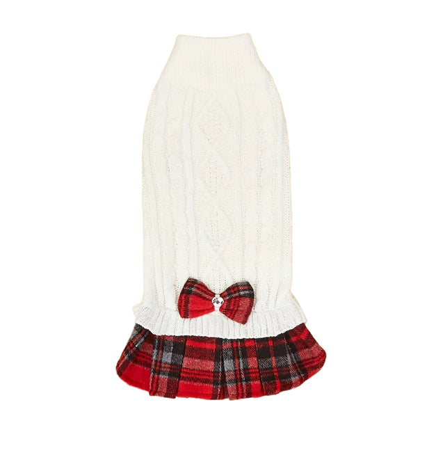 Stickad klänning för hund