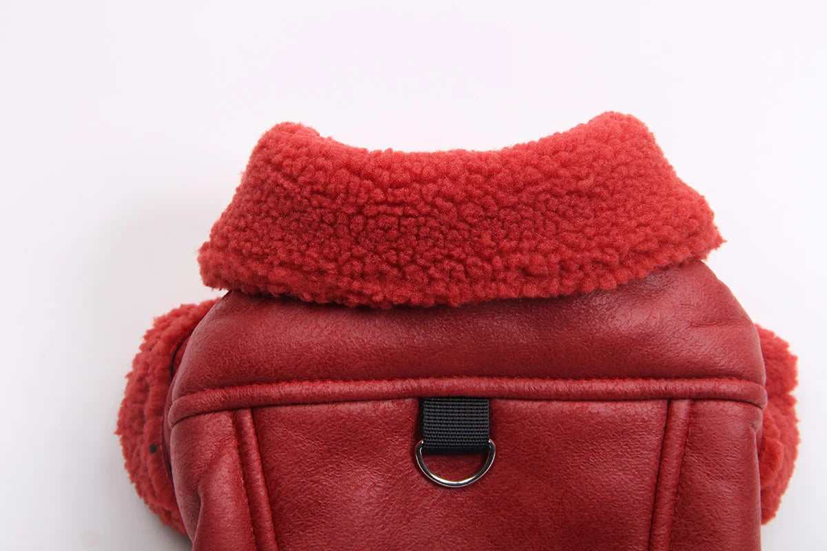 Jacka varmfodrad i läderimmitation