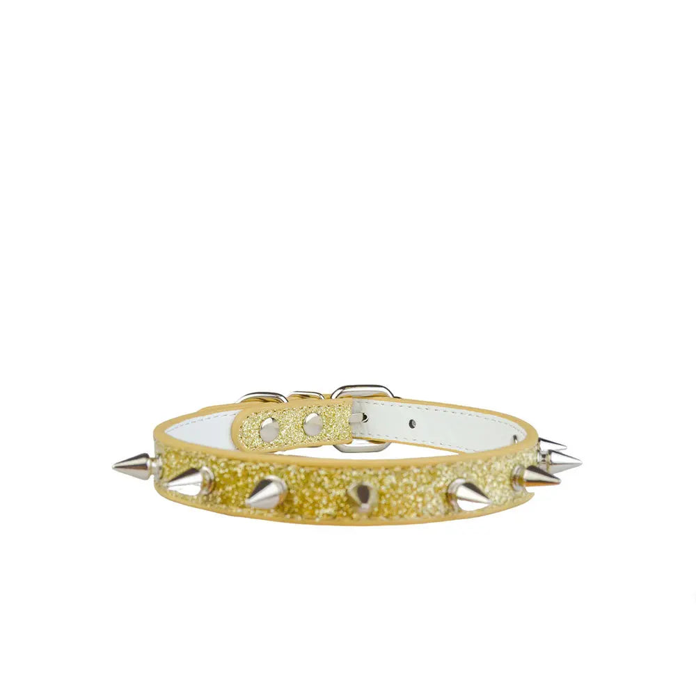 Glittrigt hundhalsband med nitar