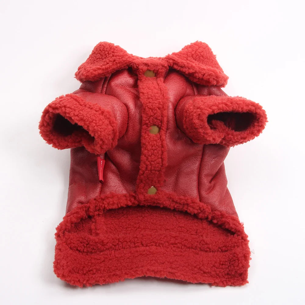 Jacka varmfodrad i läderimmitation