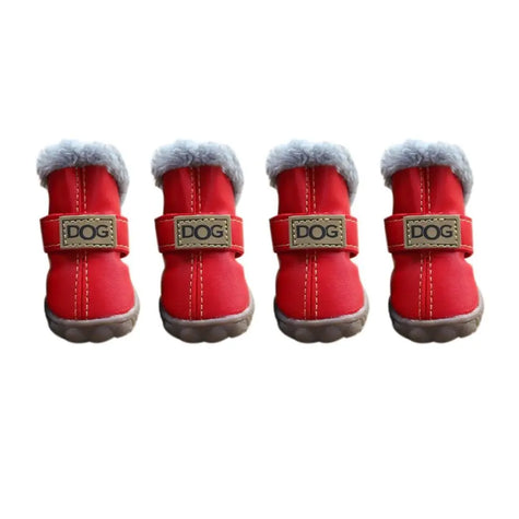 Warmly lined dog boots