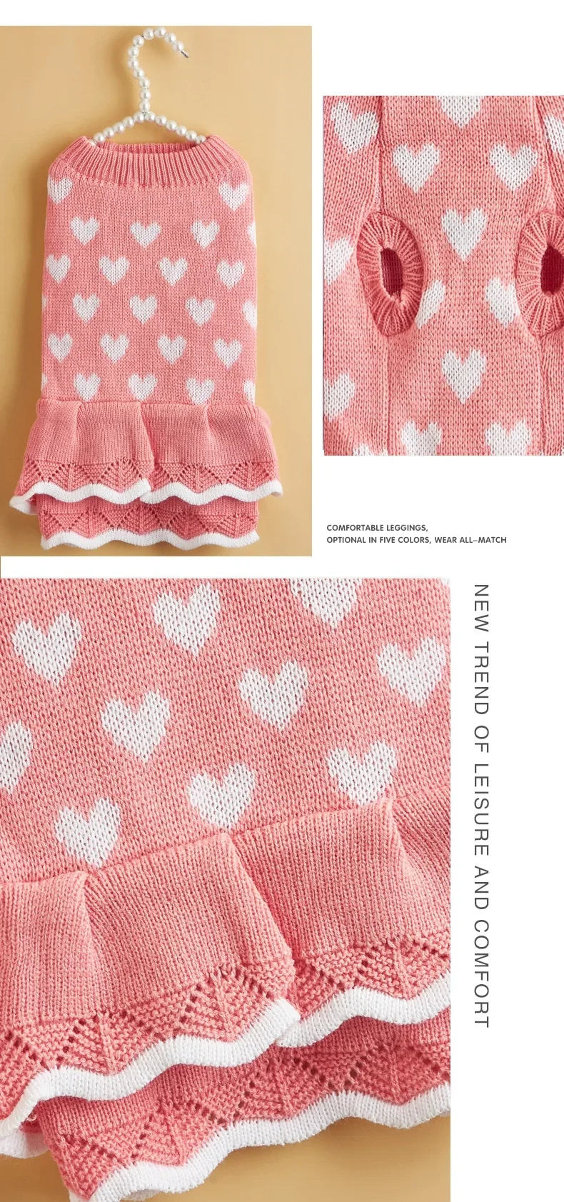 Stickad klänning för hund