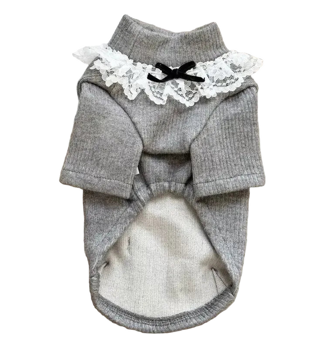 Hundtröja med spetskrage