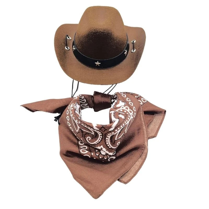 Cowboy kostym hatt & scarf
