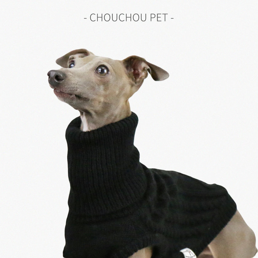 Stickad polotröja för hund
