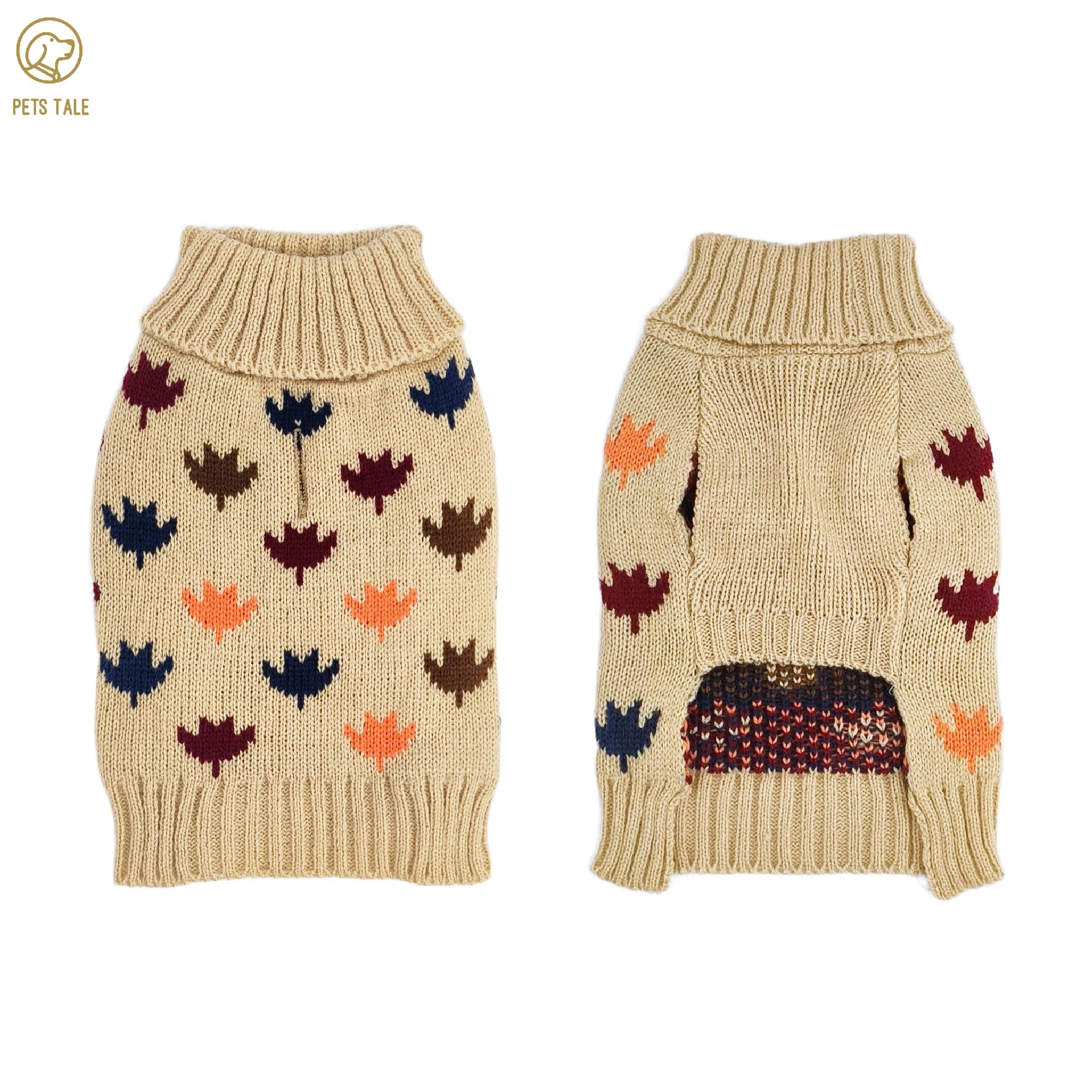 Stickad tröja med polokrage