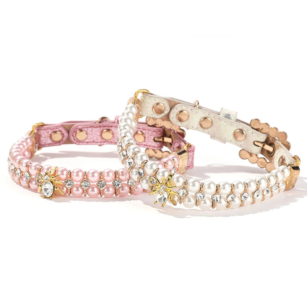 Hundhalsband med pärlor
