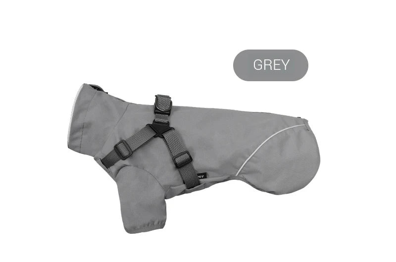 Regnjacka med sele för liten hund