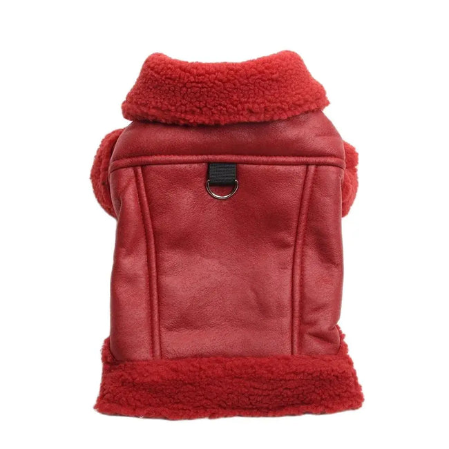 Jacka varmfodrad i läderimmitation