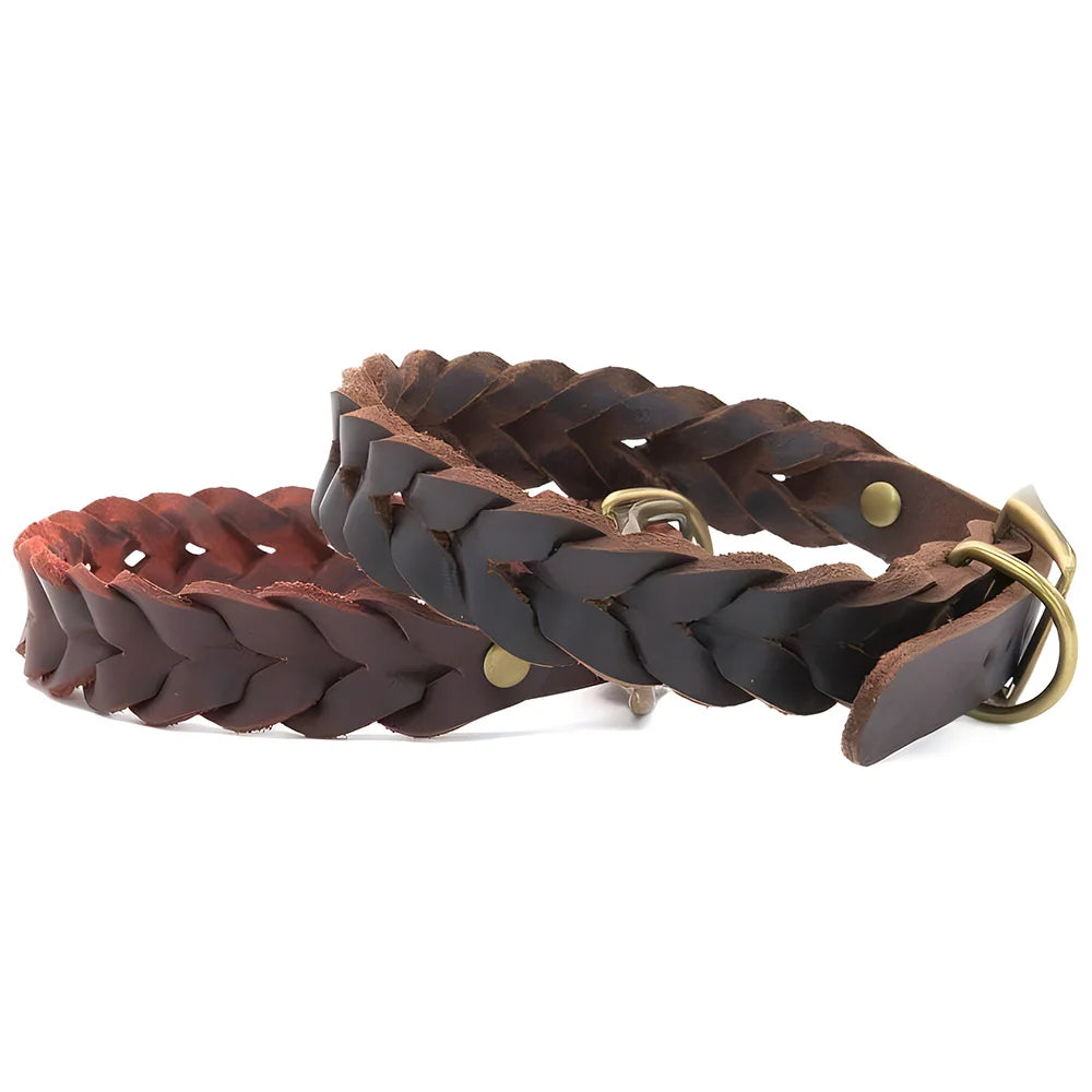 Flätat hundhalsband